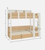 Adona Carina Twin Bunk Bed with Front Right Ladder and Open Shelves Ivory