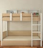Adona Carina Twin Bunk Bed with Front Right Ladder and Open Shelves Ivory
