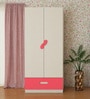 Adona Elanza 2-Door Kids Wardrobe with Drawer and Oval Handles Light Woodgrain