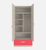 Adona Elanza 2-Door Kids Wardrobe with Drawer and Oval Handles Light Woodgrain