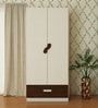Elanza 2 Door Wardrobe with Drawer In Coffee Walnut & White Finish