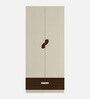Elanza 2 Door Wardrobe with Drawer In Coffee Walnut & White Finish