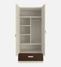 Elanza 2 Door Wardrobe with Drawer In Coffee Walnut & White Finish