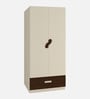 Elanza 2 Door Wardrobe with Drawer In Coffee Walnut & White Finish