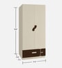 Elanza 2 Door Wardrobe with Drawer In Coffee Walnut & White Finish