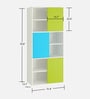Minerva Astra Kids Bookshelf In Lime Yellow And Blue Finsih