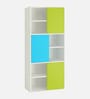 Minerva Astra Kids Bookshelf In Lime Yellow And Blue Finsih