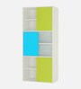 Minerva Astra Kids Bookshelf In Lime Yellow And Blue Finsih