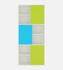 Minerva Astra Kids Bookshelf In Lime Yellow And Blue Finsih