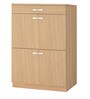 Modena Twin Pull-down Shoe Rack with Drawer in Canadian Maple Finish