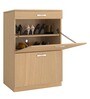 Modena Twin Pull-down Shoe Rack with Drawer in Canadian Maple Finish
