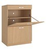 Modena Twin Pull-down Shoe Rack with Drawer in Canadian Maple Finish