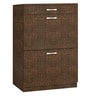 Modena Twin Pull-down Shoe Rack with Drawer in Tawny Cambric Finish