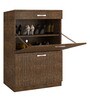 Modena Twin Pull-down Shoe Rack with Drawer in Tawny Cambric Finish