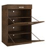 Modena Twin Pull-down Shoe Rack with Drawer in Tawny Cambric Finish