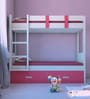 Adonica Bunk Bed in Barbie Pink Colour with Drawer Storage