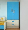 Adonica Kids' 2 Door Wardrobe With 2 Drawers In Azure Blue Colour