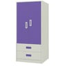Adonica Kids' 2 Door Wardrobe With 2 Drawers In Lavender Purple Colour