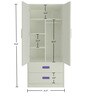 Adonica Kids' 2 Door Wardrobe With 2 Drawers In Lavender Purple Colour