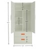 Adonica Kids 2 Door Wardrobe in Light Orange Finish