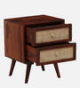 Adorf Sheesham Wood Two Drawer Bedside Table In Scratch Resistant Honey Oak Finish