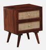 Adorf Sheesham Wood Two Drawer Bedside Table In Scratch Resistant Honey Oak Finish