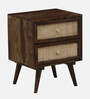 Adorf Sheesham Wood Two Drawer Bedside Table In Scratch Resistant Provincial Teak Finish