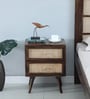 Adorf Sheesham Wood Two Drawer Bedside Table In Scratch Resistant Provincial Teak Finish