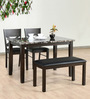 Adrian 4 Seater Dining Set in Dark Walnut Finish