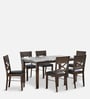 Adrian 6 Seater Dining Set in Dark Walnut Finish