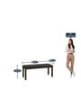 Adrian Solid Wood 6 Seater Dining Set in Dark Walnut Finish with Bench