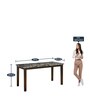 Adrian Solid Wood 6 Seater Dining Set in Dark Walnut Finish with Bench