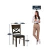 Adrian Solid Wood 6 Seater Dining Set in Dark Walnut Finish with Bench
