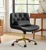 Adrian Leatherette Guest Chair In Black Colour