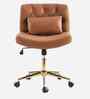 Adrian Leatherette Guest Chair In Tan Colour