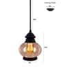 Adriana Black Glass Hanging Light