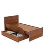 Adriana Single Size Bed with Drawer Storage in Walnut Finish