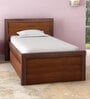 Adriana Single Size Bed with Drawer Storage in Walnut Finish