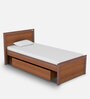 Adriana Single Size Bed with Drawer Storage in Walnut Finish