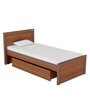 Adriana Single Size Bed with Drawer Storage in Walnut Finish
