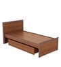 Adriana Single Size Bed with Drawer Storage in Walnut Finish