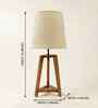 Adrienne Brown Wooden Table Lamp with White Jute Lampshade