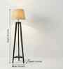 Adrienne Wooden Floor Lamp with Jute Shade & Brown Base