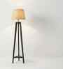 Adrienne Wooden Floor Lamp with Jute Shade & Brown Base