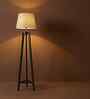 Adrienne Wooden Floor Lamp with Jute Shade & Brown Base