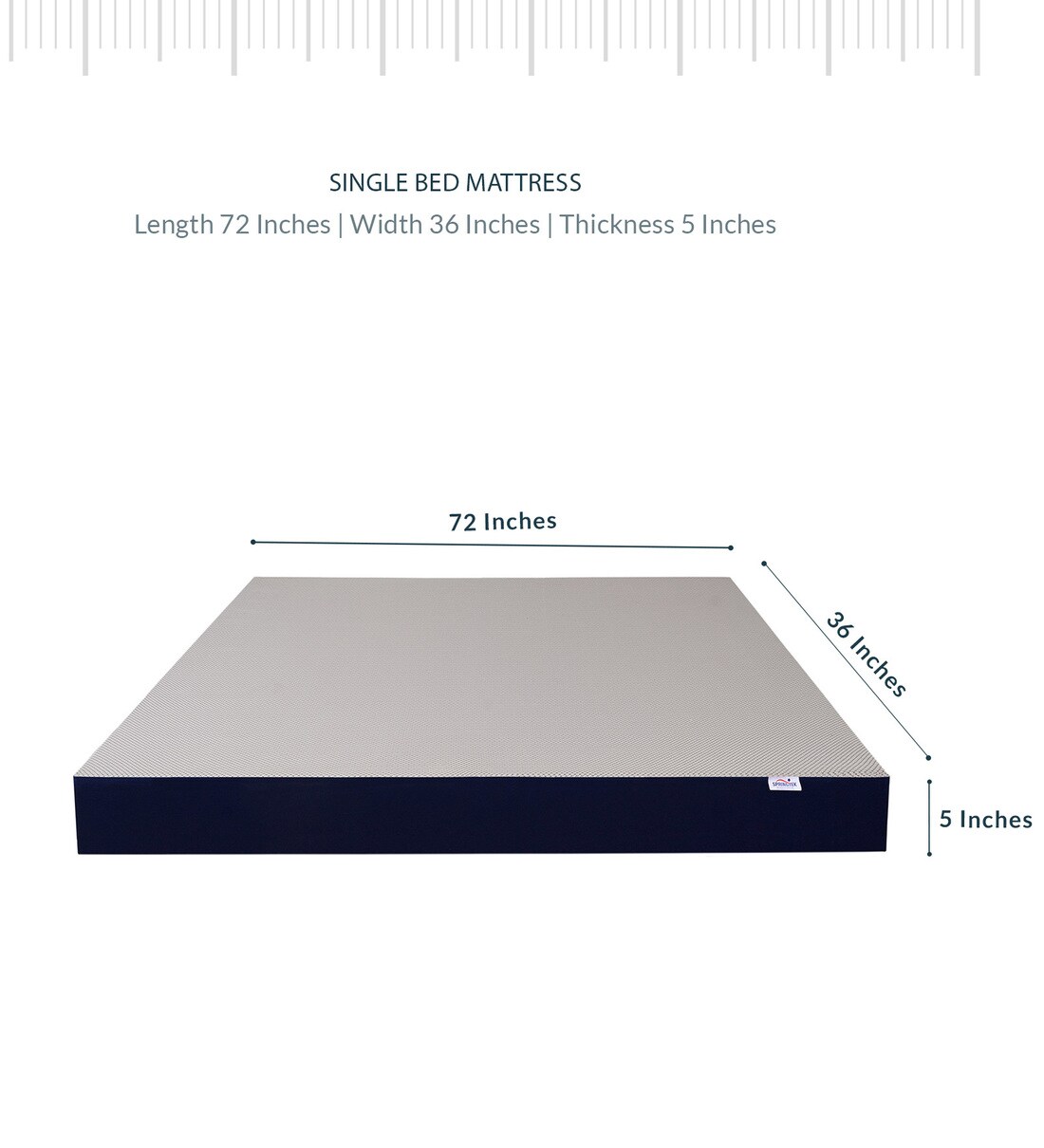Buy AER Single Size Reversible HR Foam Mattress 72 x 36 x 5 inch by Springtek Online Single