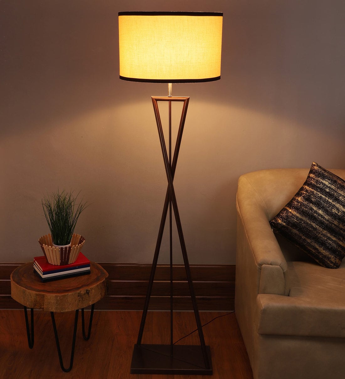 copper base floor lamp