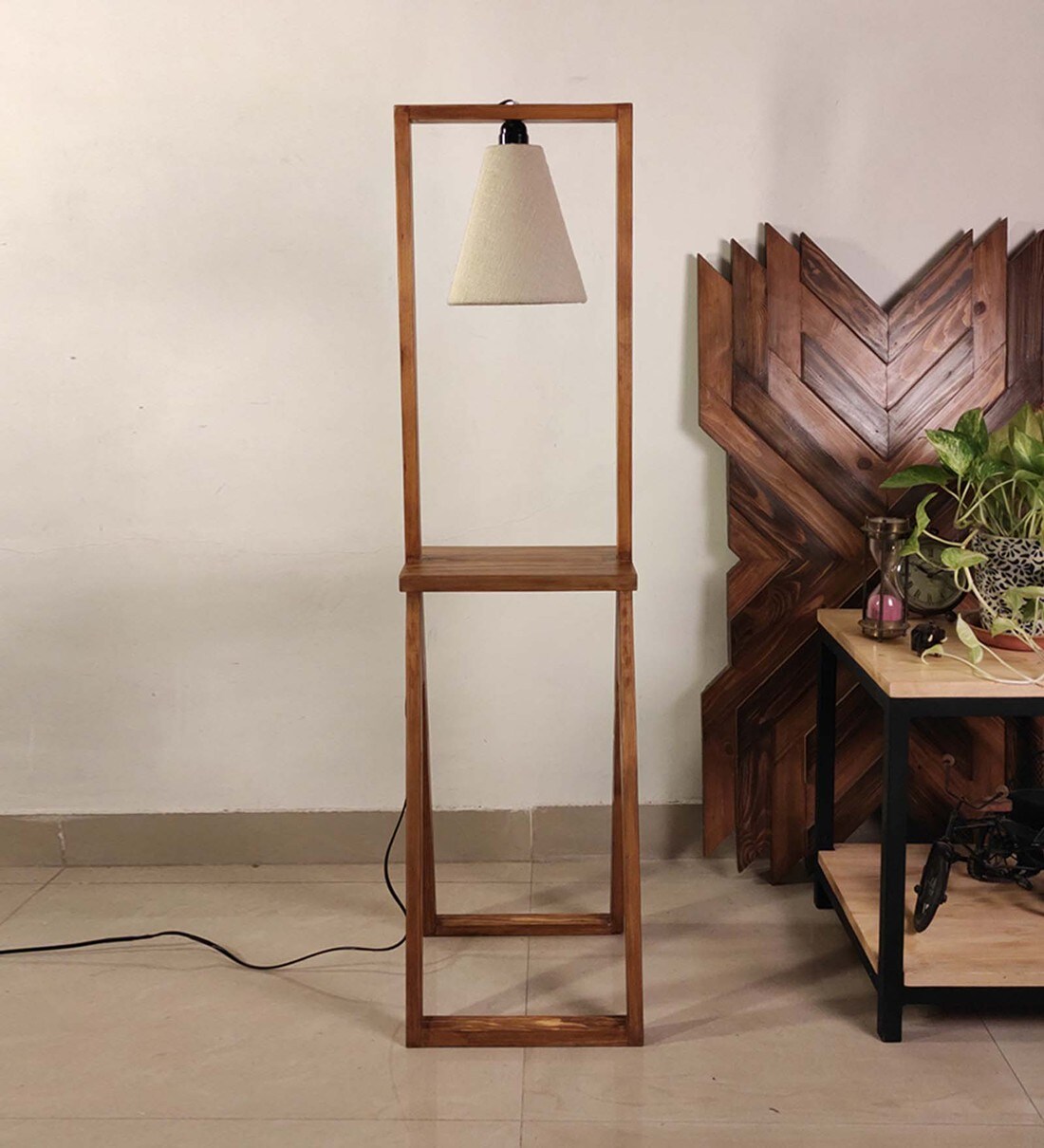 Buy Aera Brown Jute Shade Floor Lamp with Brown Base CasaCraft By