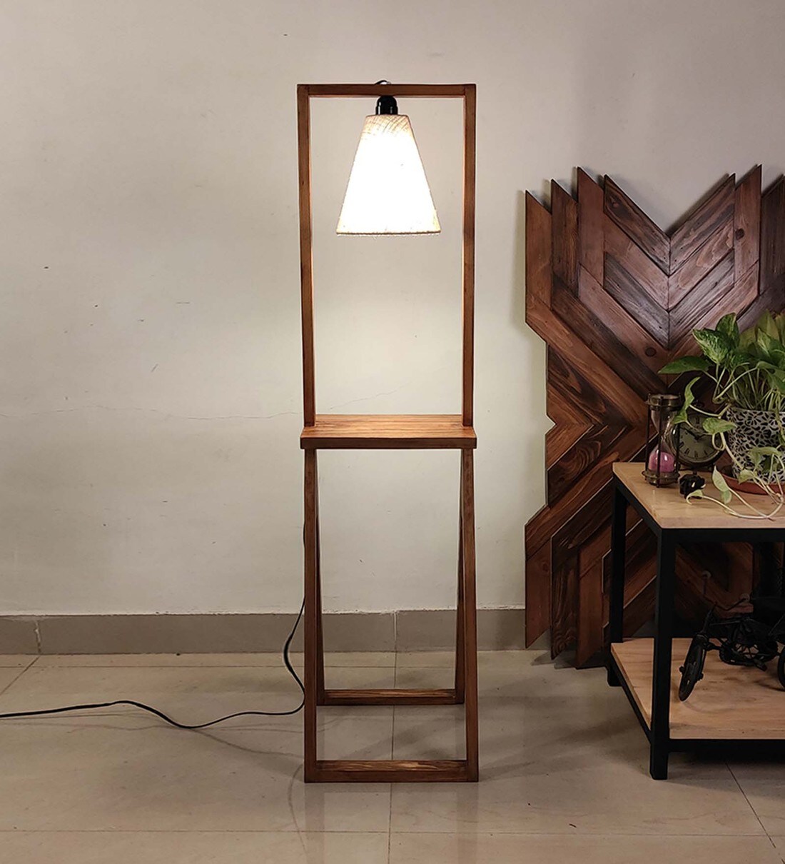 Buy Aera Brown Jute Shade Floor Lamp with Brown Base CasaCraft By