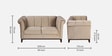 Aelber Velvet 2 Seater Sofa In Beige Colour